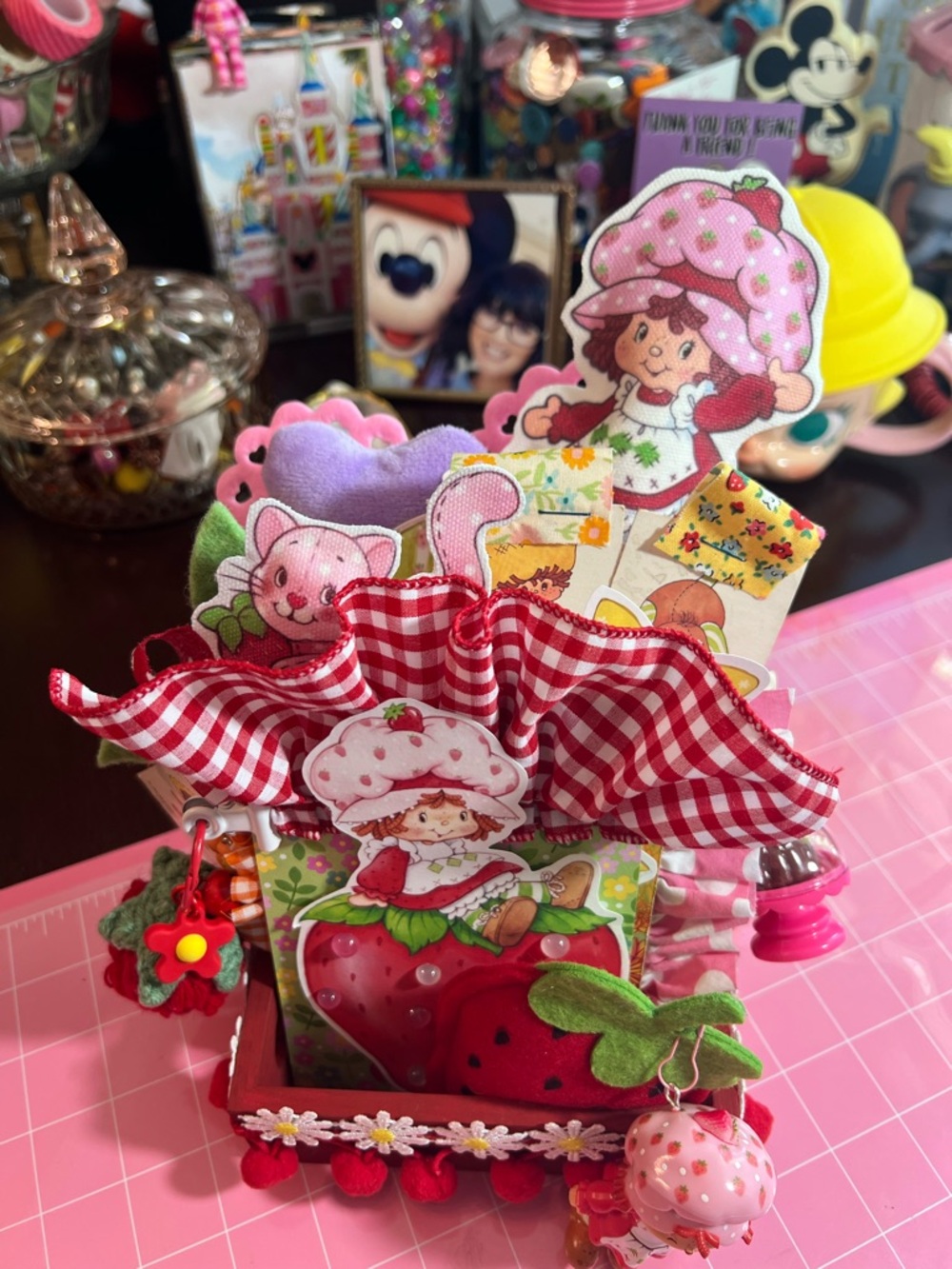 Strawberry Shortcake Desktop Handmade Memory Dex card Tray - Picture 2 of 10